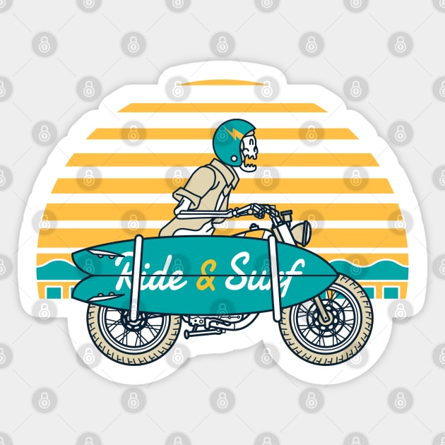 Ride and Surf Sticker by quilimo